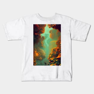 Orange Bloom Jungle Kids T-Shirt